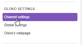 Oloko channel settings chat button