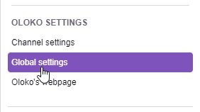 Oloko global settings chat button